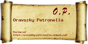 Oravszky Petronella névjegykártya